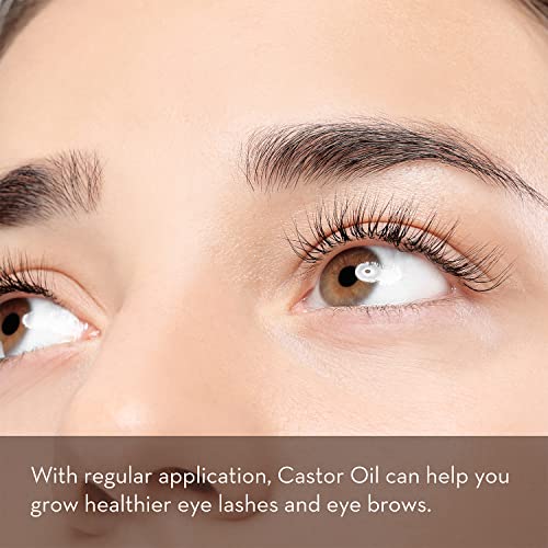 Organic Castor Oil for Eyelashes and Eyebrows with Applicator Kit