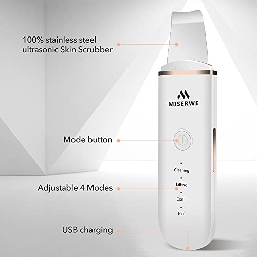 Skin Scrubber Face Skin Spatula Blackhead Remover Pore Cleaner Face Beauty Lifting Tool Comedones Extractor with 4 Modes