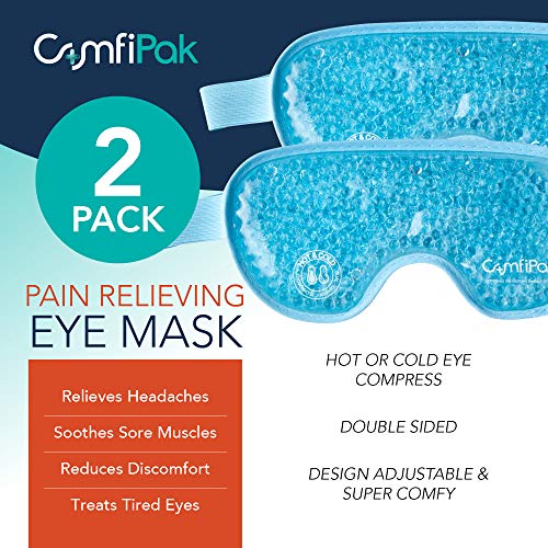 Gel Eye Mask for Sleeping, 2 Pack - Reusable Hot and Cold Compress