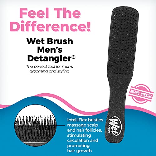 Wet Brush Men's Detangler Brush, Black - Stimulates Scalp & Beard for Fuller Stronger Healthier Hair