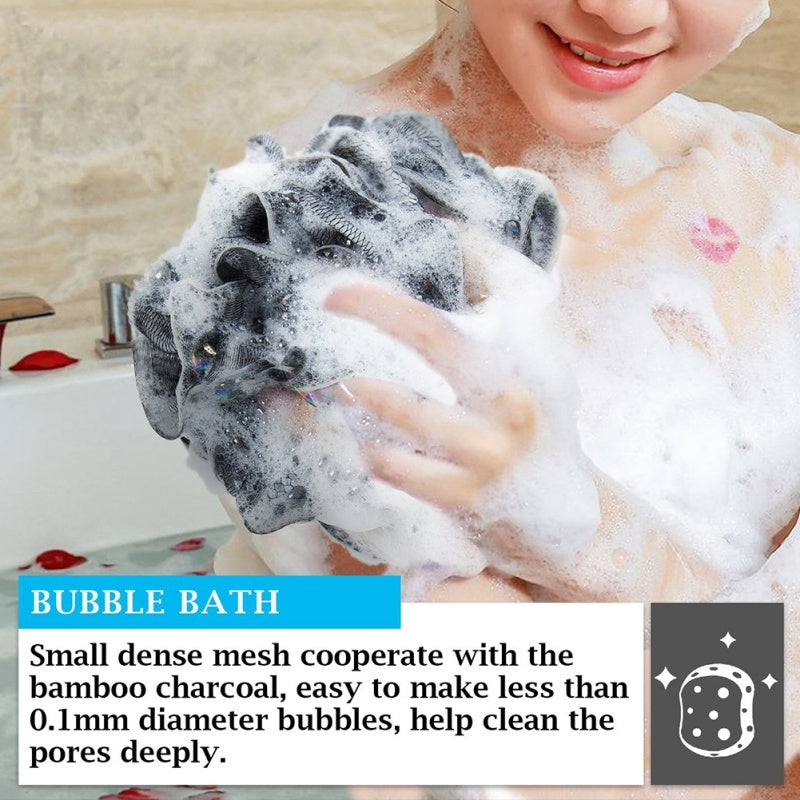 Black bamboo charcoal fiber bath ball