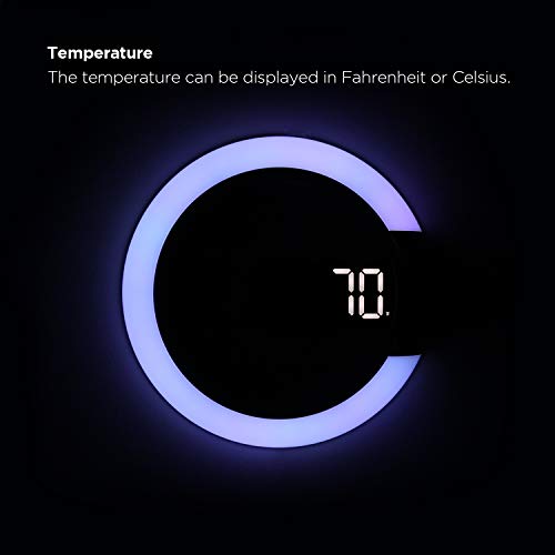 Mooas Moodlight Dual Mirror LED Clock with Remote Control