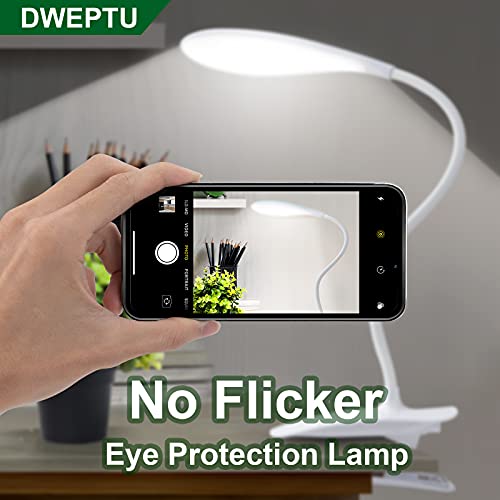 LED Desk Lamp Eye-Caring Clamp Light Clamp Lamps Reading Lights with USB Port
