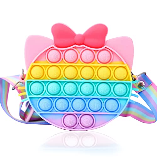 COYONO Pop Shoulder Bag,Pop Push Bubble Rainbow Cat