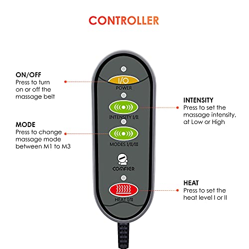 Comfier Heating Pad with Massager, Heated Waist Massage Belt for Back Pain