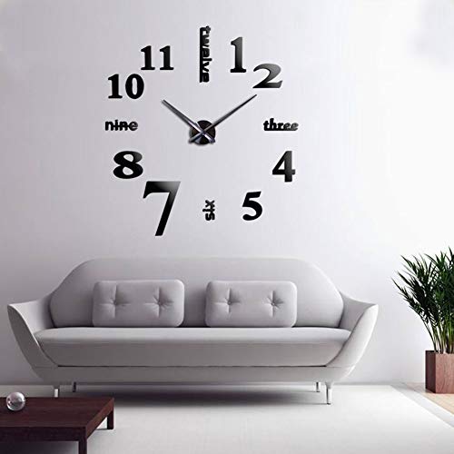 Mirror Surface Decorative Clock 3D DIY Wall Clock