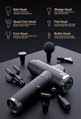 Fusion Black Pro Muscle Massage Gun Deep Tissue Percussion Muscle Massager Gun