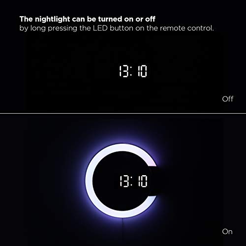 Mooas Moodlight Dual Mirror LED Clock with Remote Control