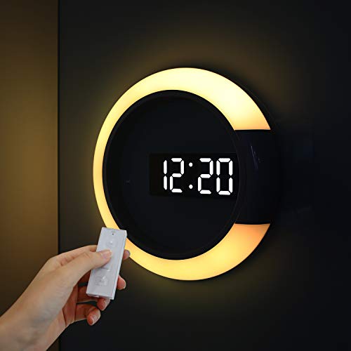 Mooas Moodlight Dual Mirror LED Clock with Remote Control