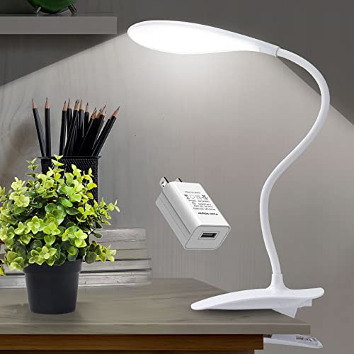 LED Desk Lamp Eye-Caring Clamp Light Clamp Lamps Reading Lights with USB Port