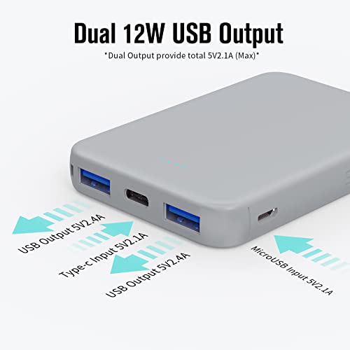 Mini Portable Charger Power Bank 5000mAh Capacity External Battery Pack