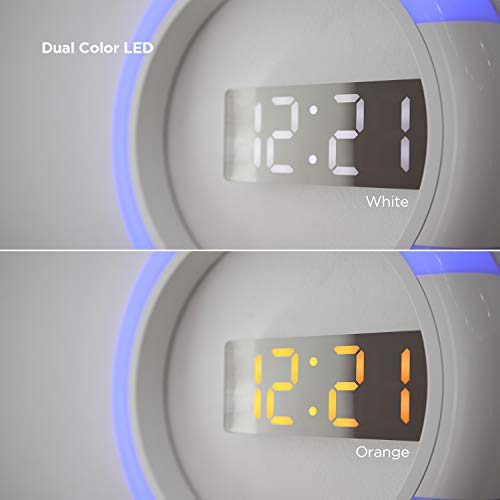 Mooas Moodlight Dual Mirror LED Clock with Remote Control