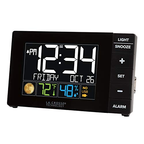 Technology Color Alarm Clock with Temperature & Humidity with USB Port