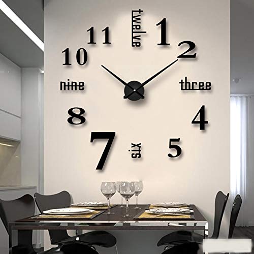 Mirror Surface Decorative Clock 3D DIY Wall Clock