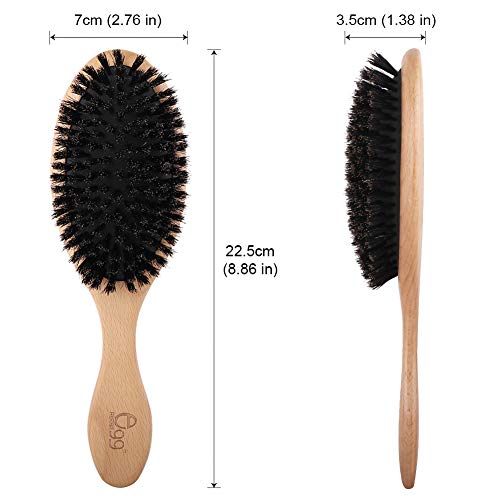 BLACK EGG Boar Bristle Hair Brush