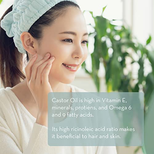 Organic Castor Oil for Eyelashes and Eyebrows with Applicator Kit