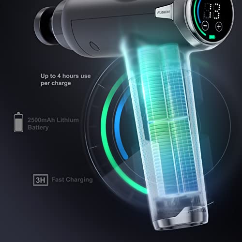 Fusion Black Pro Muscle Massage Gun Deep Tissue Percussion Muscle Massager Gun