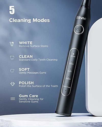 Bitvae Electric Toothbrush with 8 Brush Heads , 5 Modes Sonic Electric Toothbrush