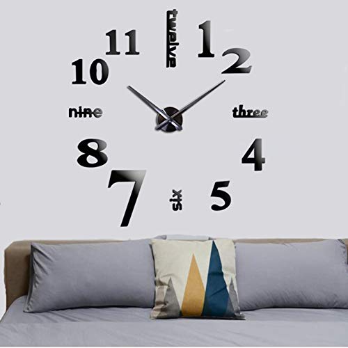 Mirror Surface Decorative Clock 3D DIY Wall Clock