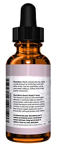 DOUBLE SIZED (2 oz) PURE VITAMIN C SERUM FOR FACE 20% With Hyaluronic Acid