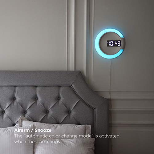 Mooas Moodlight Dual Mirror LED Clock with Remote Control