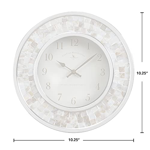 FirsTime & Co. Pearl Mosaic Wall Clock, 10.25", Beach Stone