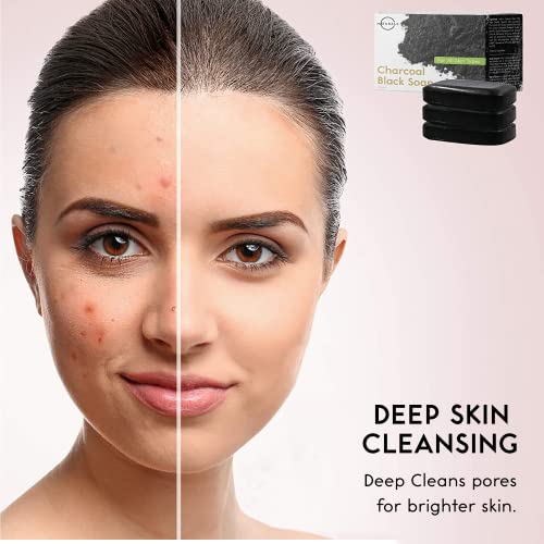 O Naturals 3 Pack Activated Charcoal Black Bar Soap