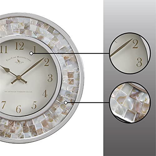 FirsTime & Co. Pearl Mosaic Wall Clock, 10.25", Beach Stone