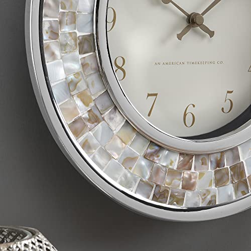 FirsTime & Co. Pearl Mosaic Wall Clock, 10.25", Beach Stone