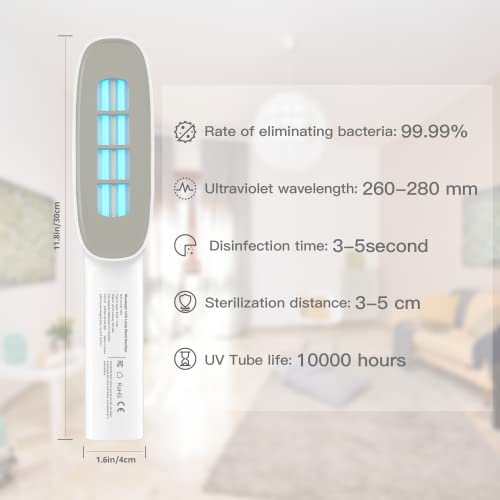 Mosalogic Portable UV C Sanitizing Wand Rechargeable Disinfecting Lamp