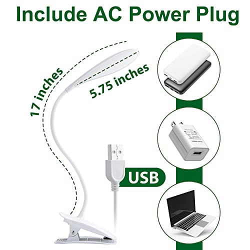 LED Desk Lamp Eye-Caring Clamp Light Clamp Lamps Reading Lights with USB Port