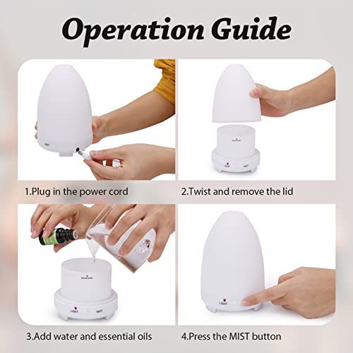 Essential Oil Diffuser 2 Pack Max 200 ML Ultrasonic Cool Mist Humidifiers