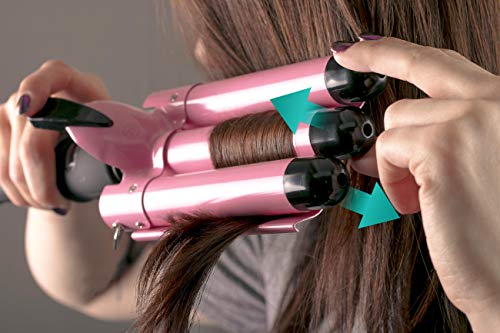 Alure Three Barrel Curling Iron Wand with LCD Temperature Display