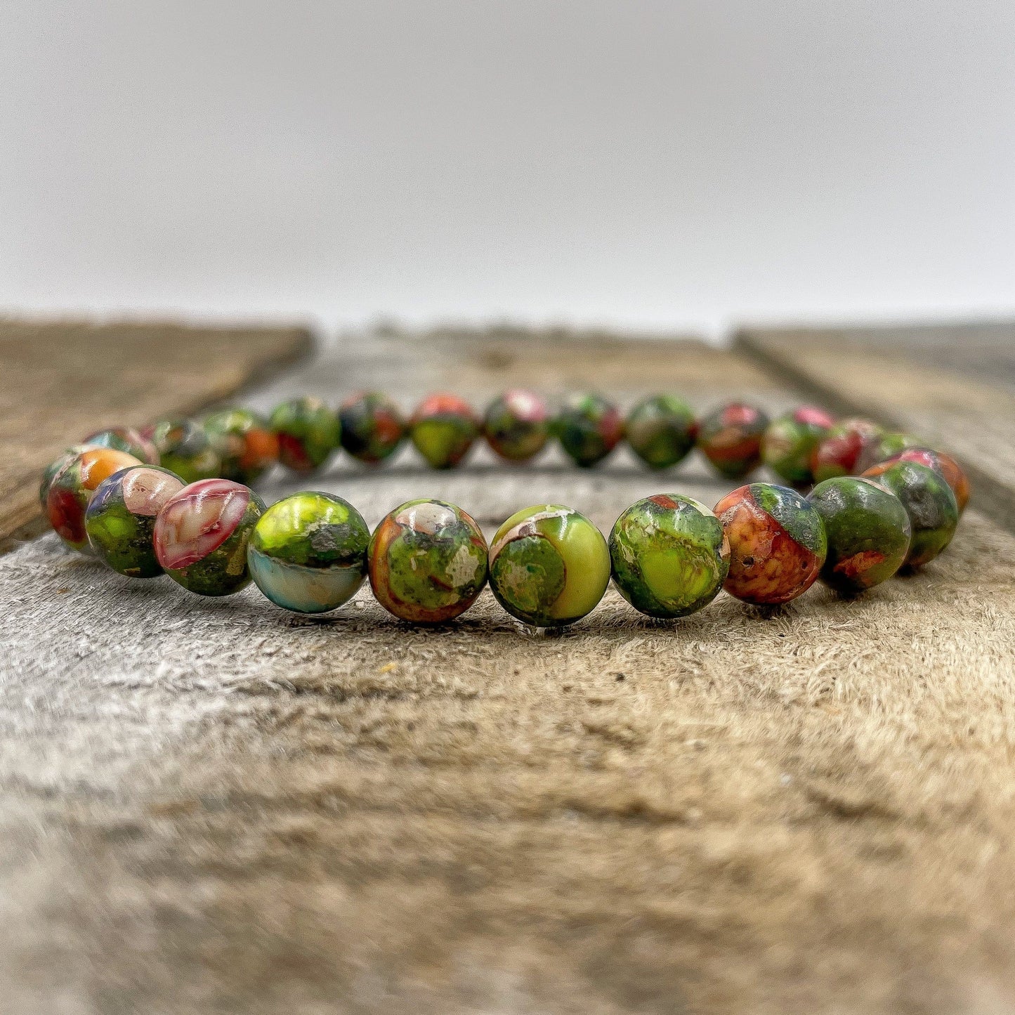 Union - Rainbow Imperial Jasper Gemstone Beaded Bracelet