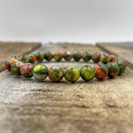 Union - Rainbow Imperial Jasper Gemstone Beaded Bracelet
