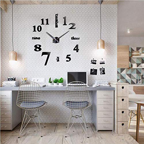 Mirror Surface Decorative Clock 3D DIY Wall Clock
