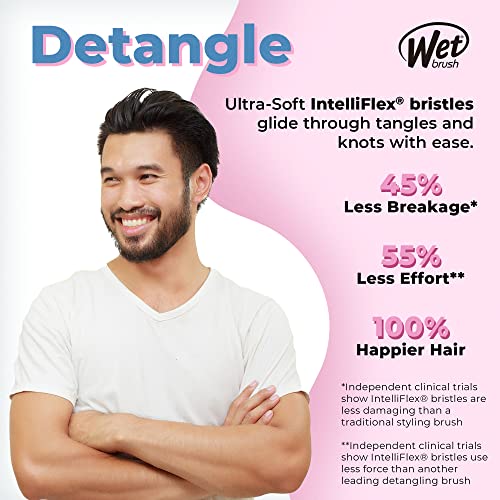 Wet Brush Men's Detangler Brush, Black - Stimulates Scalp & Beard for Fuller Stronger Healthier Hair