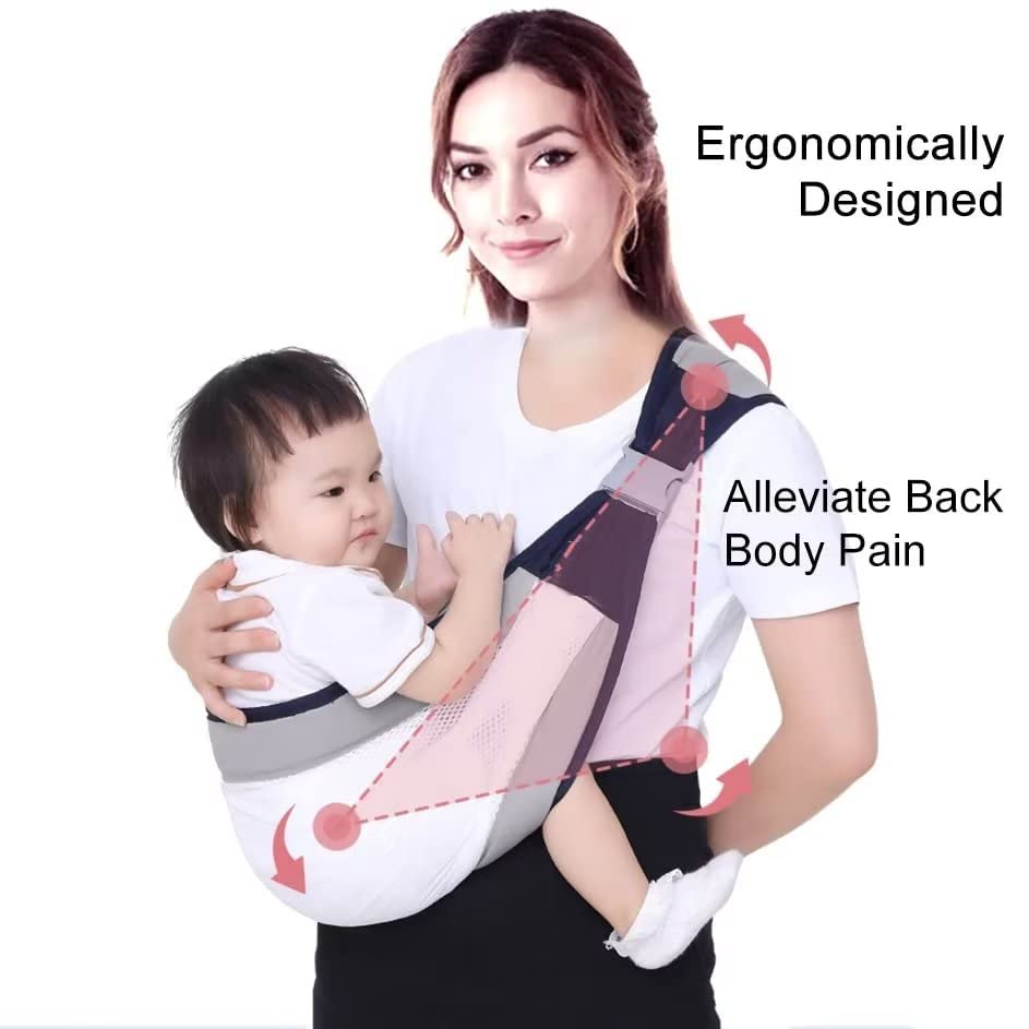 Baby Wraps Carrier, Adjustable 3D Mesh Baby Carrier Newborn to Toddler