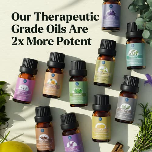 Essential Oils Set - Top 10 Organic Therapeutic-Grade Gift Set Blends for Fragrance
