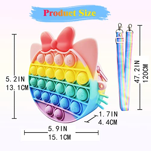 COYONO Pop Shoulder Bag,Pop Push Bubble Rainbow Cat