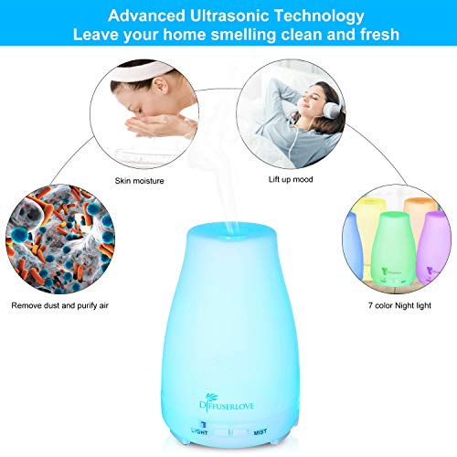 Diffuserlove Essential Oil Diffusers 200ML Remote Control Ultrasonic Mist Humidifiers BPA