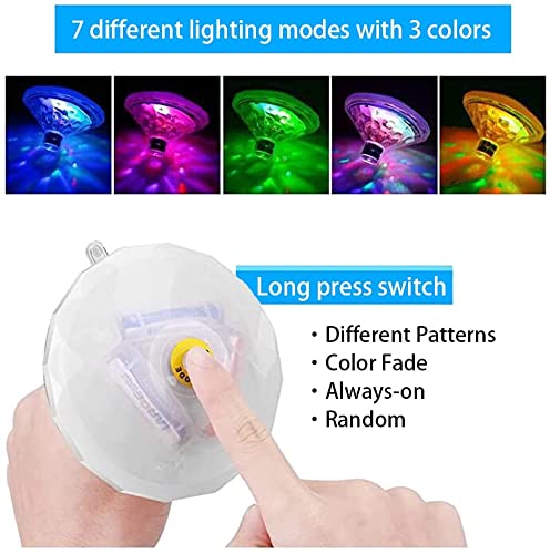Underwater Bath Light,Floating Lamp LED Disco Aqua Glow Multi Colour