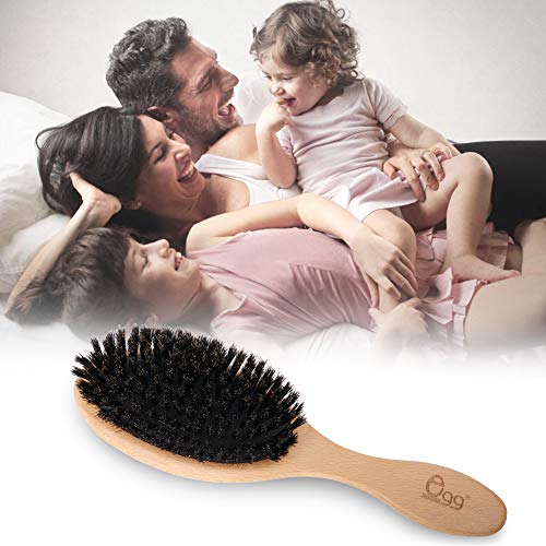 BLACK EGG Boar Bristle Hair Brush