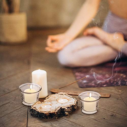 Letine Tealight Candle Holder Set of 12- Clear Glass Votive Candle Holders