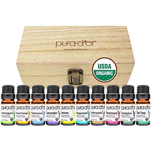 PURA D'OR Organic Essential Oils Set of 10