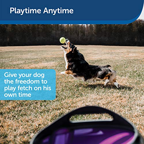 PetSafe Automatic Tennis Ball Launcher – Interactive Dog Ball Thrower – Adjustable Range – Motion Sensor – Indoor & Outdoor Toy – A/C Power or Batteries – Fetch Machine for Small to Large Dogs , Gray