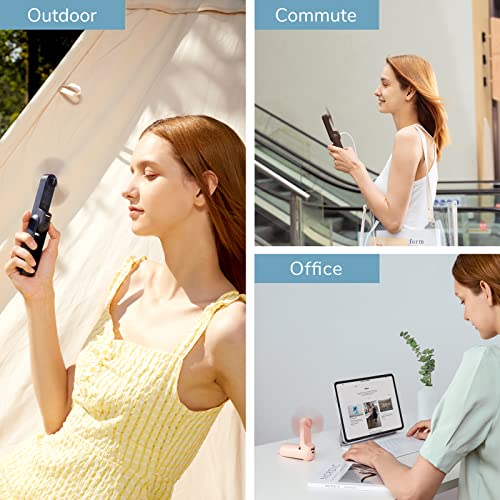 JISULIFE 3 IN 1 Handheld Fan, Mini Hand Fan, Portable Small Pocket Fan, USB Rechargeable Fan