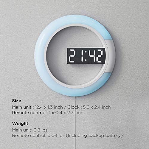 Mooas Moodlight Dual Mirror LED Clock with Remote Control