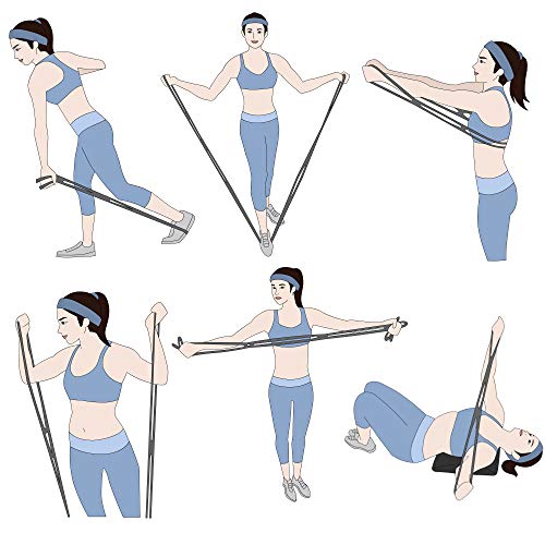 calliven Portable 13 Ring Stretch and Resistance Exercise Band