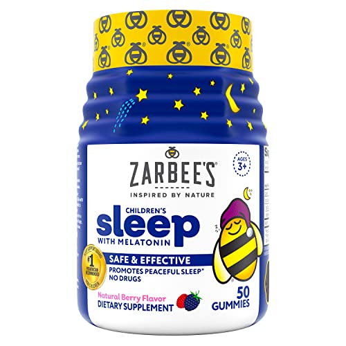 Zarbee's Kids Melatonin Gummy, Drug-Free & Effective Bedtime Childrens Sleep Aid Supplement